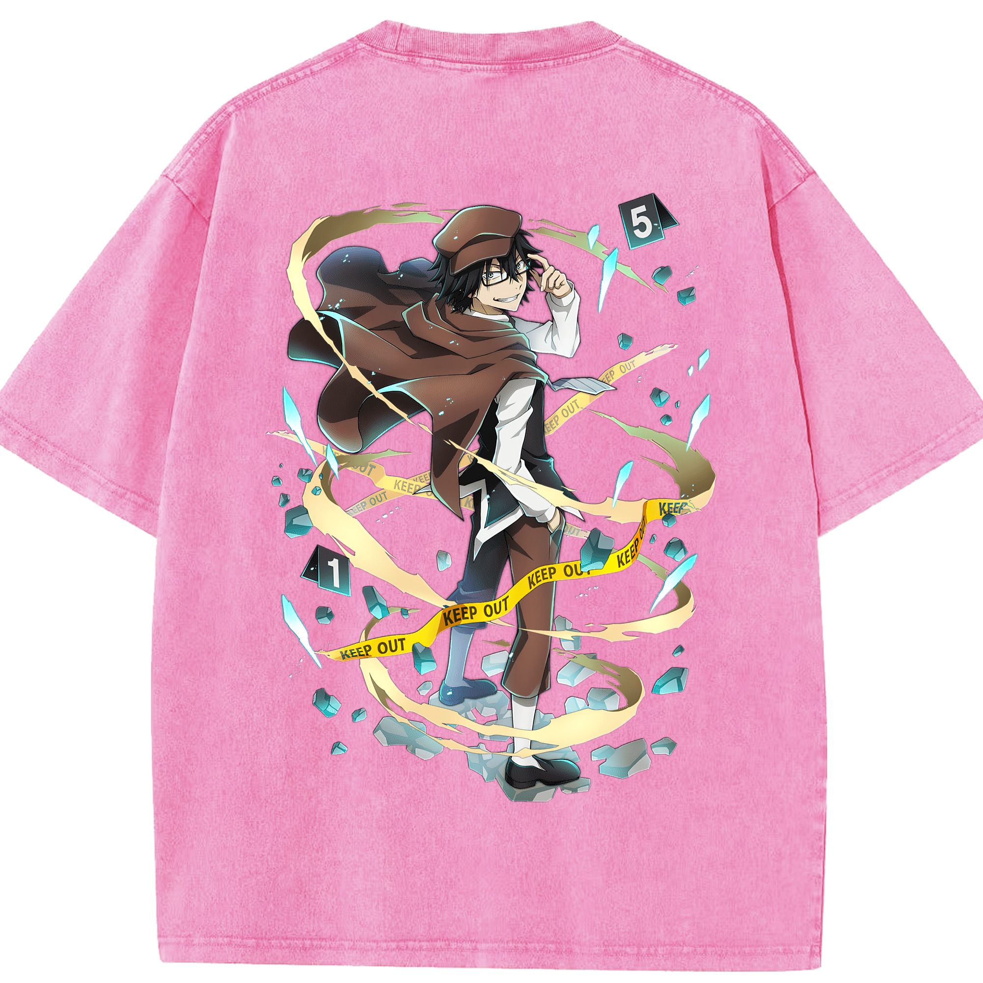 （画像用） 文豪ストレイドッグス Bungo Stray Dogs 綿100% ヴィンテージ風 半袖Tシャツ（背面プリント）